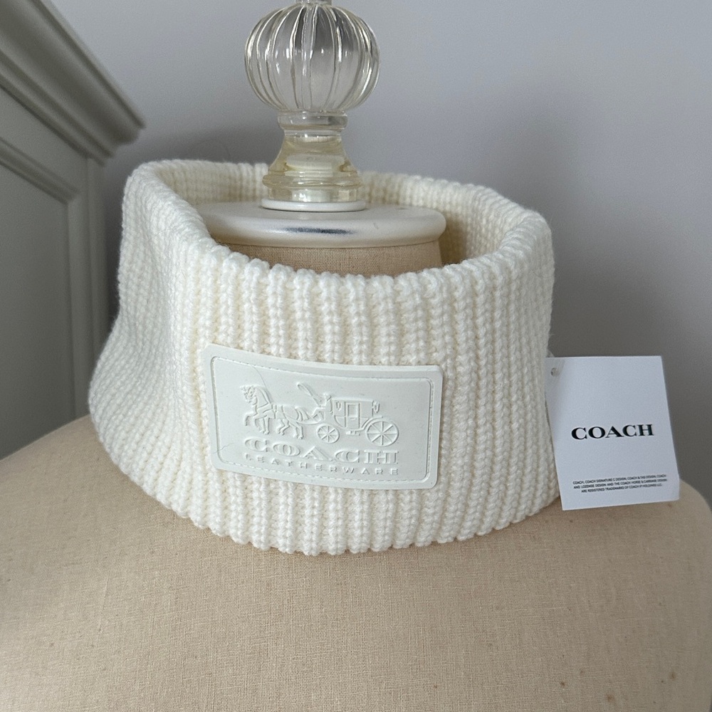 Coach Ivory Patch Knit Headband